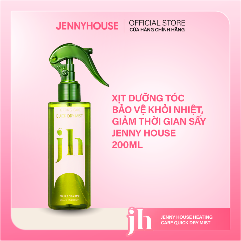 Xịt Dưỡng Tóc Bảo Vệ Khỏi Nhiệt, Giảm Thời Gian Sấy Jenny House Heating Care Quick Dry Mist 200ml